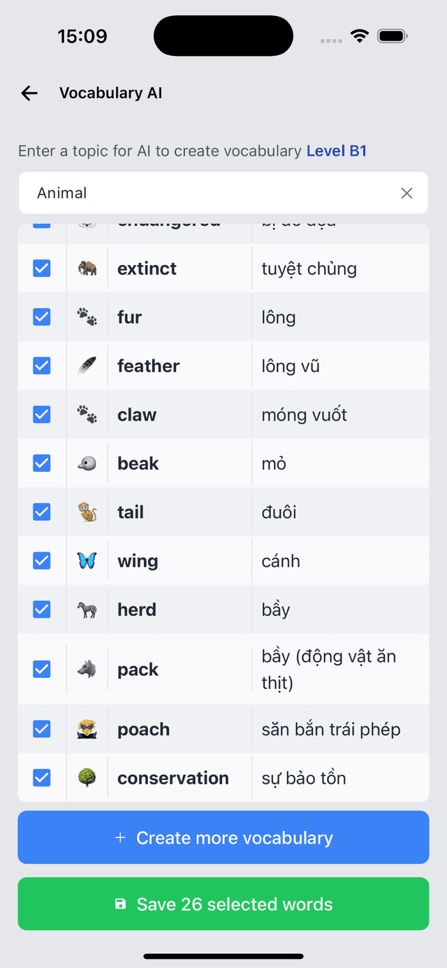 AI Vocabulary - Smart Learning
