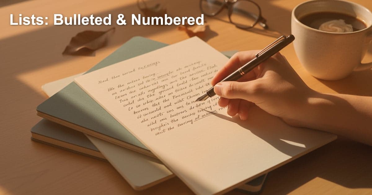 Danh sách: Gạch đầu dòng & Số thứ tự - Bí quyết viết rõ ràng